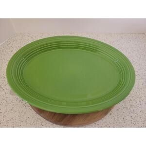 Fiesta Green Ceramic Platter Large Oval Stoneware Serving Tray USA